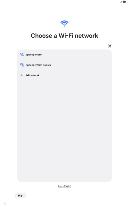 Press the required Wi-Fi network.