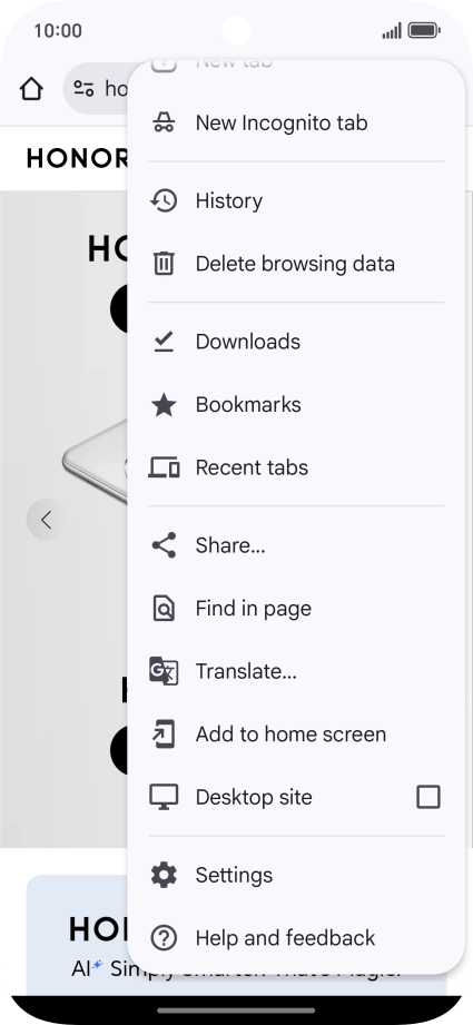 Press Settings.