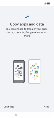 When this screen is displayed, your phone is ready to restore content from a Google One backup.