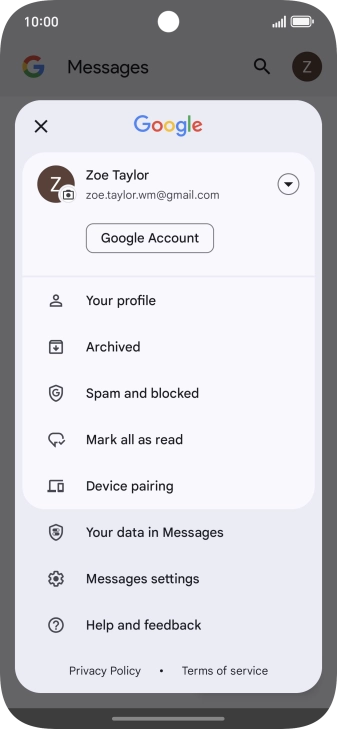 Press Messages settings.