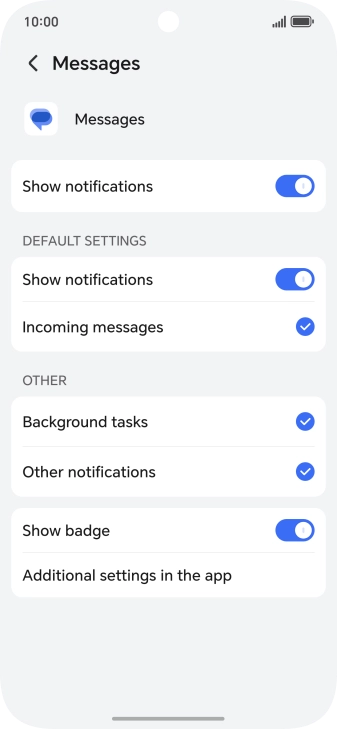 Press the indicator next to 