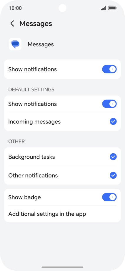 Press the indicator next to 
