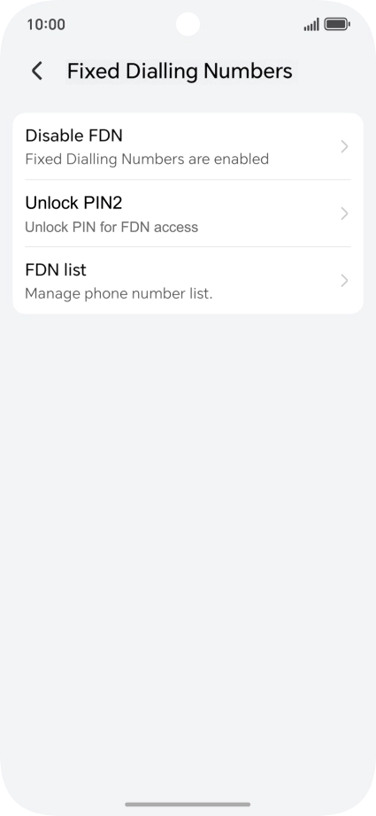 Press Disable FDN.