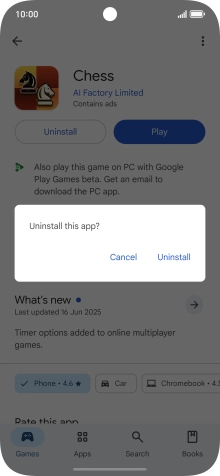 Press Uninstall.