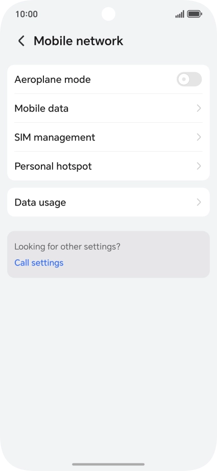 Press Data usage.