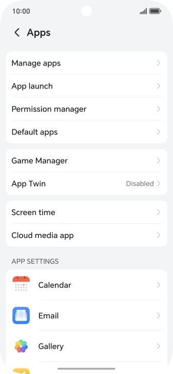 Press Manage apps.