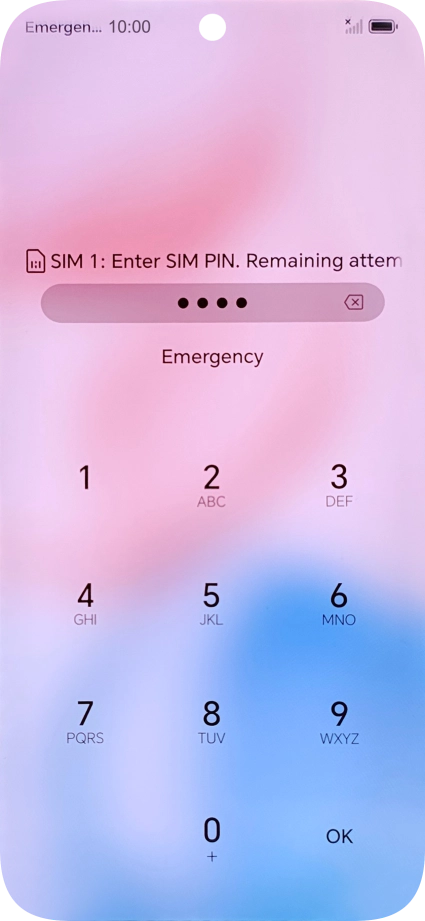 If your SIM is locked, key in your PIN and press OK.