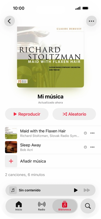 Desplázate a la categoría o a la lista de reproducción deseada y pulsa el archivo de música deseado.