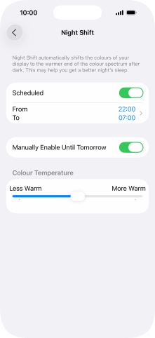 Press and drag the indicator below 