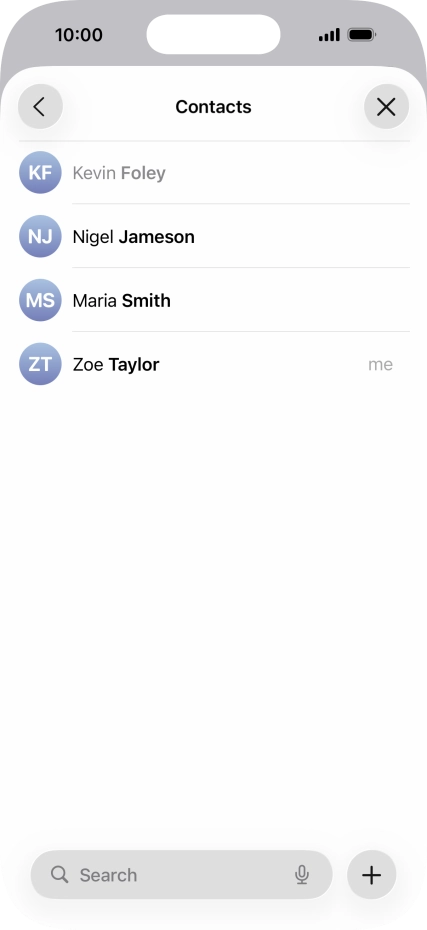 Press the required contact.