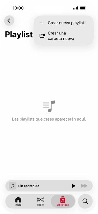 Pulsa Crear nueva playlist.