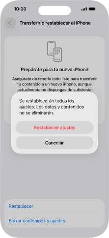 Pulsa Restablecer ajustes.