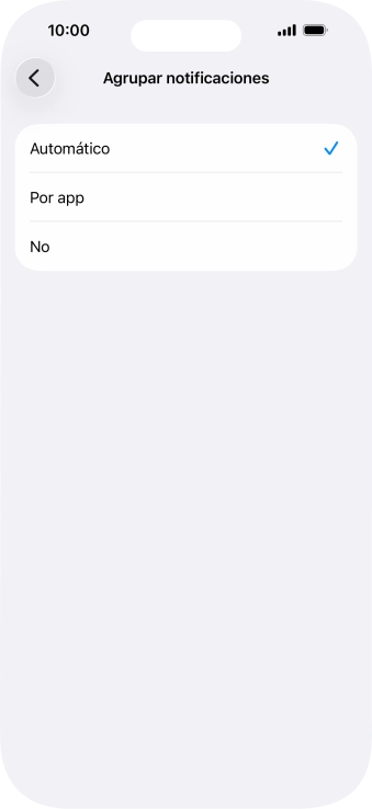 Pulsa el ajuste deseado.
