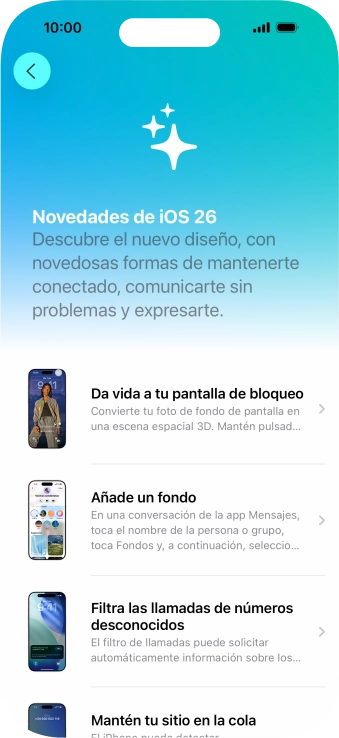 Desliza el dedo hacia arriba desde la parte inferior de la pantalla para terminar y volver a la pantalla de inicio.