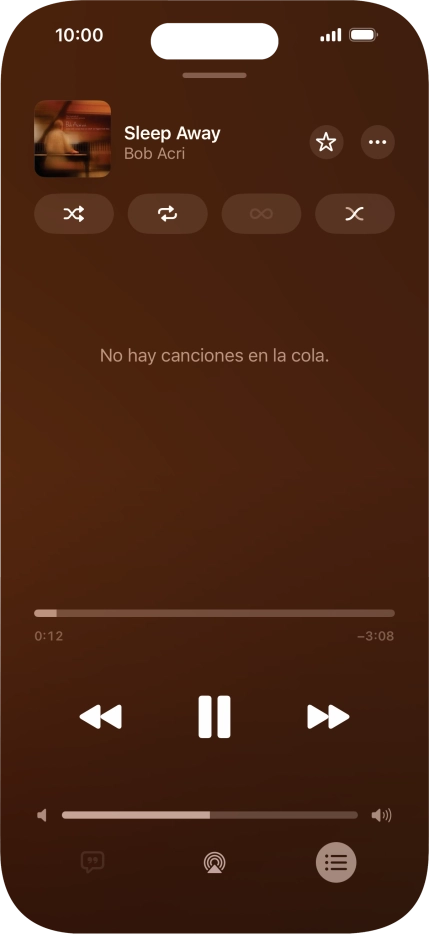 Pulsa el icono de reproducción aleatoria para activar o desactivar la función.