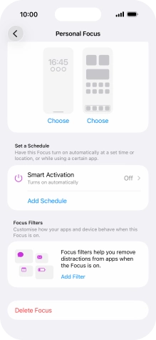 Press the required setting below 