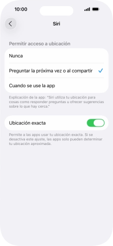 Pulsa el ajuste deseado para activar o desactivar la función.