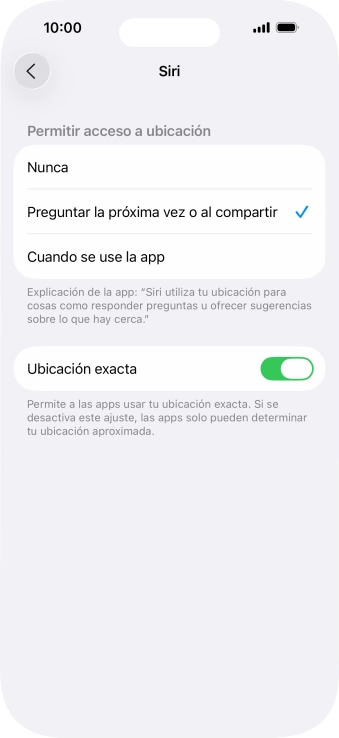 Pulsa el ajuste deseado para activar o desactivar la función.