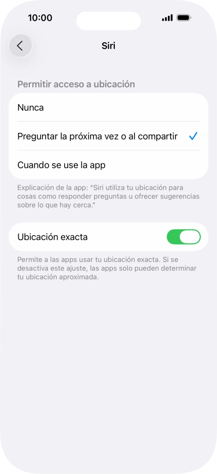 Pulsa el ajuste deseado para activar o desactivar la función.