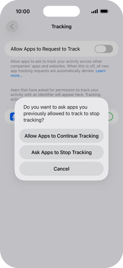 If you turn off the function, press the required setting.