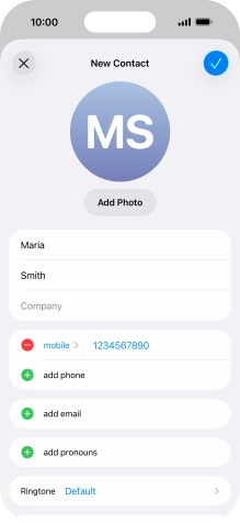 Press the confirm icon.