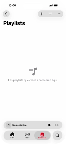 Pulsa el icono de nueva lista de reproducción.