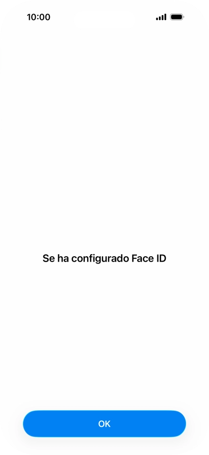 Pulsa OK. Si no has añadido anteriormente un código de seguridad, tendrás que introducir un código de libre elección dos veces consecutivas.