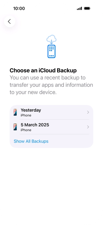 Press the required backup and your phone restores the content of the selected backup. Subsequently, follow the instructions on the screen to set up your phone and prepare it for use.