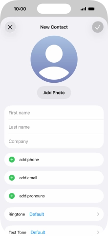 Press First name and key in the first name.