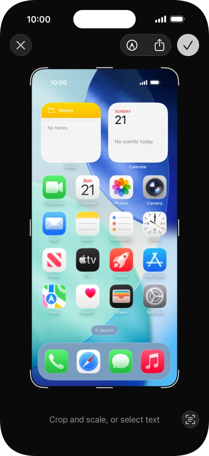 Follow the instructions on the screen to edit and save your screenshot.