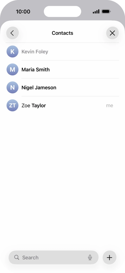 Press the required contact.