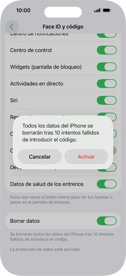 Si activas la función, pulsa Activar.