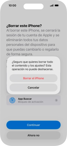 Pulsa Borrar el iPhone.