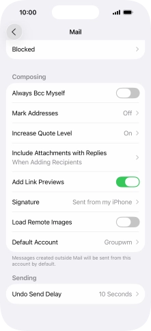 Press Default Account.