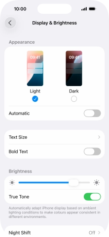 Press and drag the indicator below 