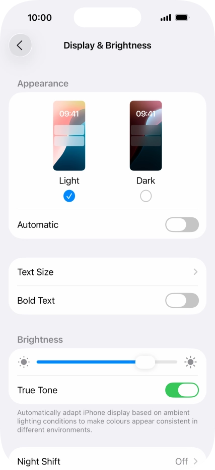 Press and drag the indicator below 