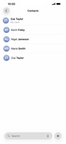 Press the required contact.