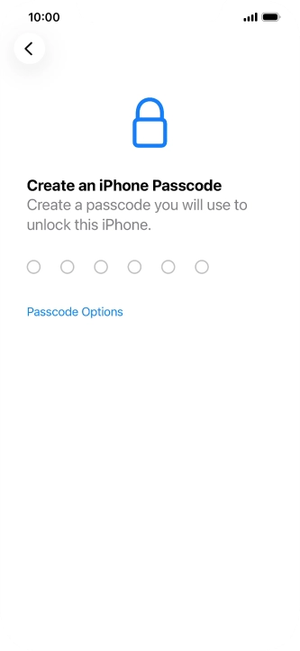 Press Passcode Options.