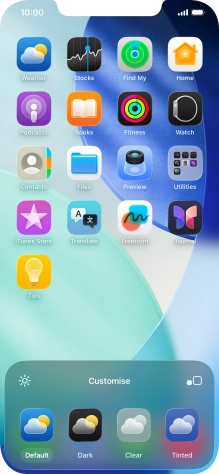 Press the required setting to select the size of app icons on the home screen.