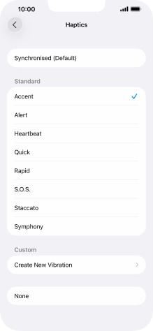 Press the required setting to turn on the function.