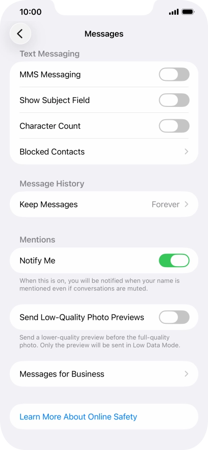 Press the indicator next to 