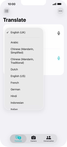 Press the required source language.