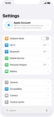 Press Apple Account.