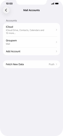 Press the name of the email account you've just set up.