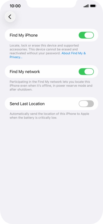 Press the indicator next to 