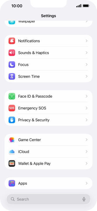 Press Face ID & Passcode.
