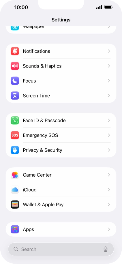 Press Face ID & Passcode.