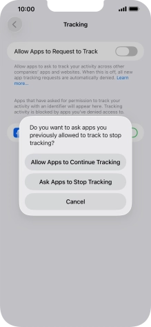 If you turn off the function, press the required setting.