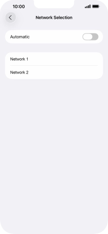If you turn off the function, press the required network.