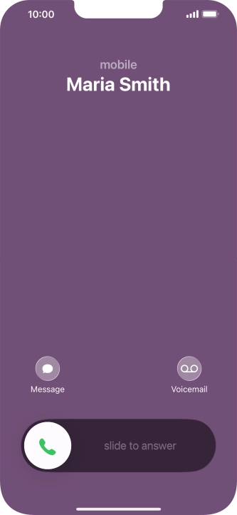 Press and drag the accept call icon right.
